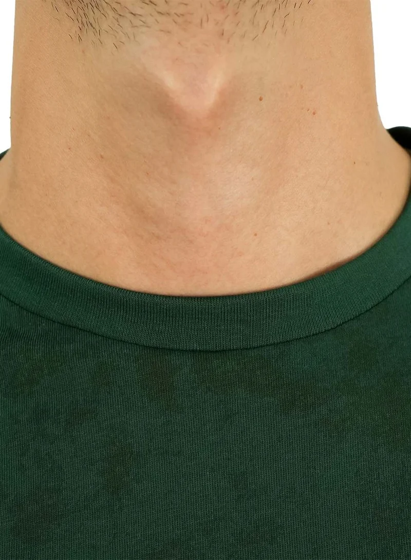 GIORDANO Men's Cotton Crewneck Tee with Signature Print