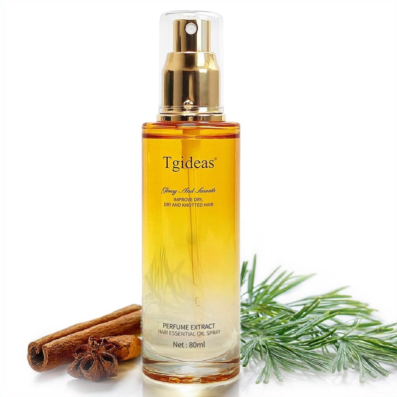 Tgideas Hair Oil Spray - Leave-in Hair Conditioning Oil with Jojoba Oil and Shea Butter -Clear Hair Oil Spray - For Dry Hair, Curly Hair, Detangling, Styling and Moisturizing- for Women & Men - Image 1