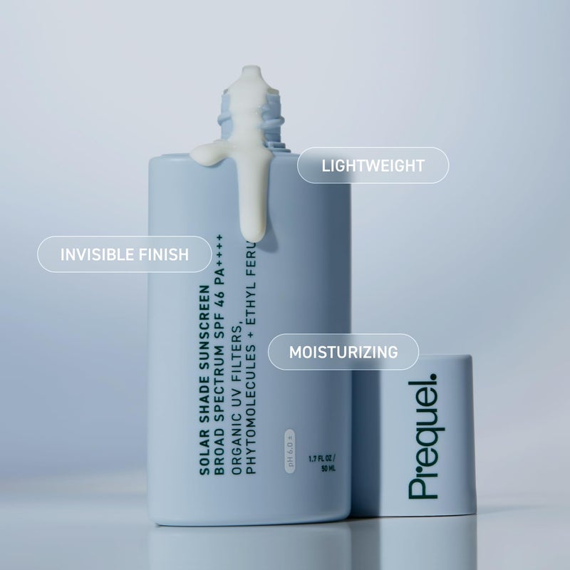 Prequel Skin Solar Shade - Moisturizing Face Sunscreen SPF 46 PA++++ Broad Spectrum UV Protection. Hydrating Sunblock for Dry Skin. Lightweight Travel Size Sun Protection, 1.7oz - Image 5