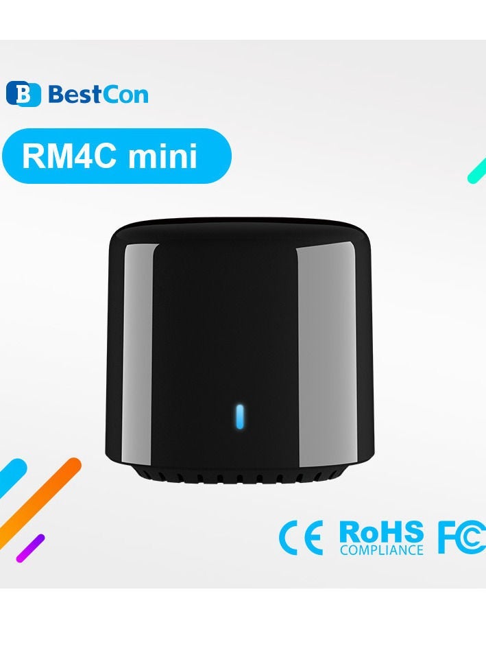 BroadLink BestCon RM4C Mini IR Black Bean Universal WIFI Remote Controller Infrared Receiver App Control Timer Compatible with Alexa Voice Control