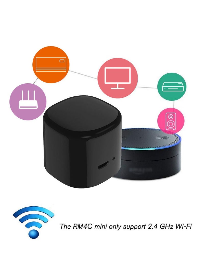 BroadLink BestCon RM4C Mini IR Black Bean Universal WIFI Remote Controller Infrared Receiver App Control Timer Compatible with Alexa Voice Control