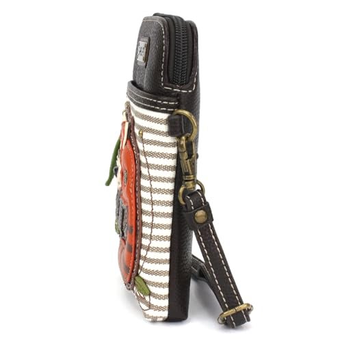 CHALA Wilderness Animal Collection Cell Phone Crossbody Purse-Women PU Leather/Canvas Multicolor Handbag with Adjustable Strap - Red Panda - gray stripe - Image 4