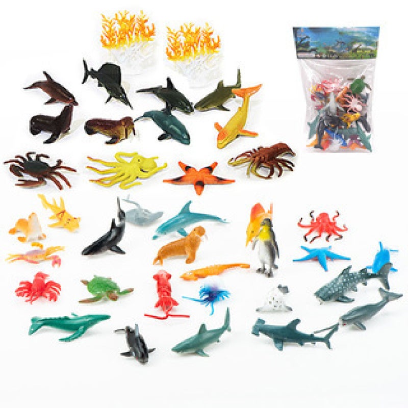 Ocean Animal Models Set 36 Pieces Realistic Marine Life Figures for Kids Educational Classroom - Image 1