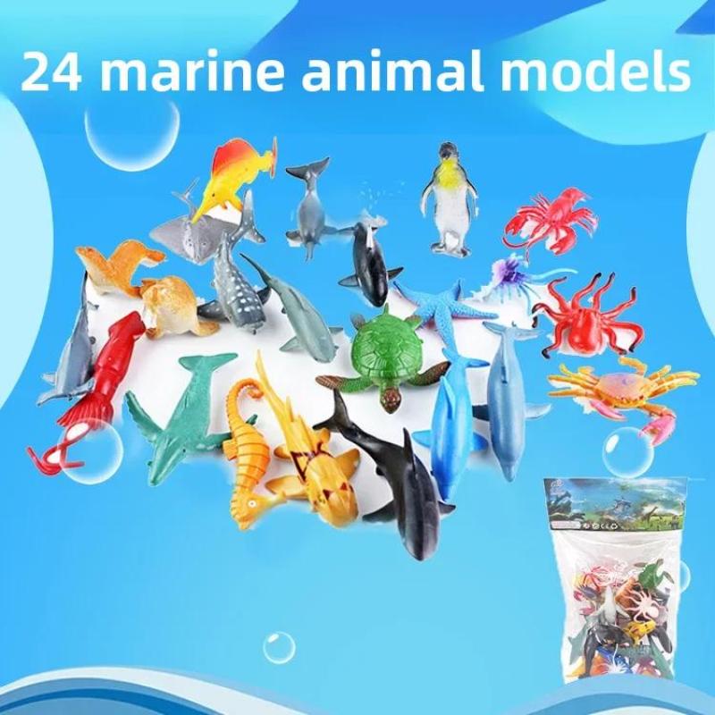 Ocean Animal Models Set 36 Pieces Realistic Marine Life Figures for Kids Educational Classroom - Image 2