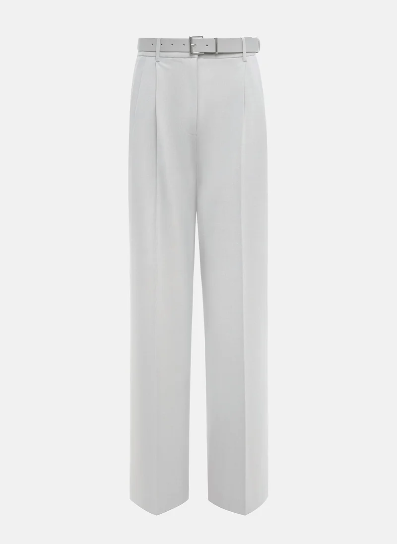 ليتشي سروال بقطع واسع بحزام عريض من الجلد البيئي