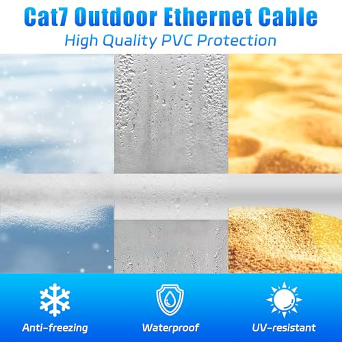 Soibke Cat 7 Ethernet Cable 500ft Bulk (20 RJ45), Outdoor&Indoor, SFTP Cat 7 Triple Shielded Ethernet Cable, LLDPE, Waterproof, Direct Burial, In-Ground, UV Resistant, LAN, Network, Internet, Cat7 500ft - Image 5