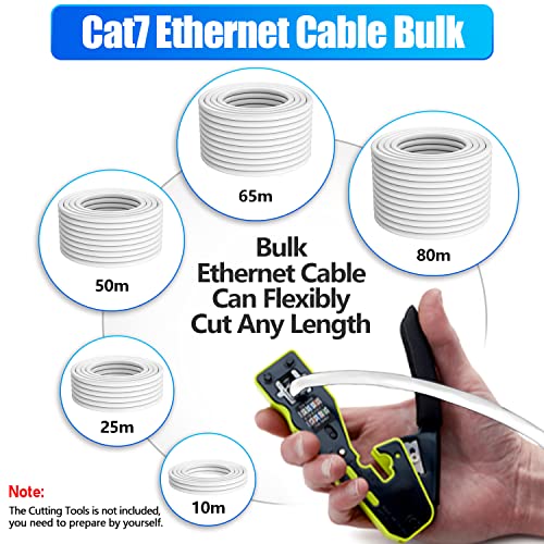 Soibke Cat 7 Ethernet Cable 500ft Bulk (20 RJ45), Outdoor&Indoor, SFTP Cat 7 Triple Shielded Ethernet Cable, LLDPE, Waterproof, Direct Burial, In-Ground, UV Resistant, LAN, Network, Internet, Cat7 500ft - Image 2