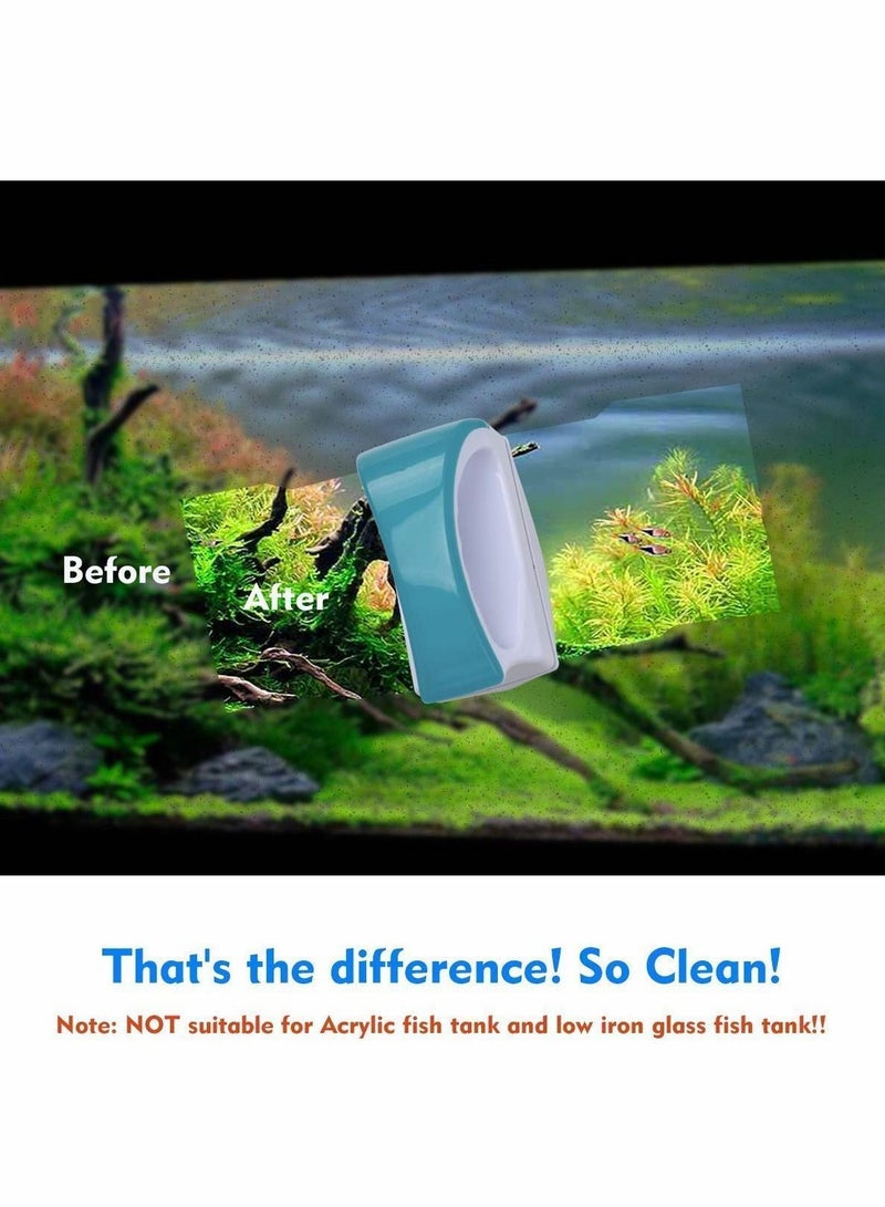 واي آند دي Fish Tank Brush Magnetic Aquarium Glass Algae Scrapers Cleaner Scrubber Clean Self Floating Brush, Magnetizing, Non-Slip, Scratch-Free - Image 2