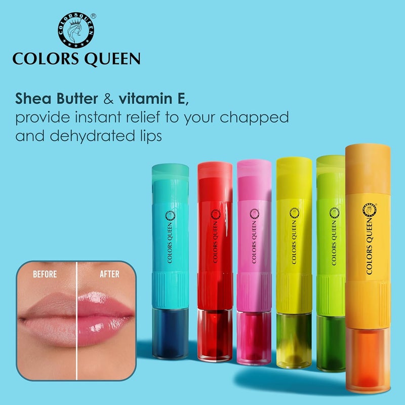 COLORS QUEEN Colors Queen Magic Color 2 in 1 Lip Balm Oil Strawberry 45g Nourishing Moisturizing for Dry and Chapped Lips Tinted for Women Enriched With Shea Butter Vitamin E - Image 3