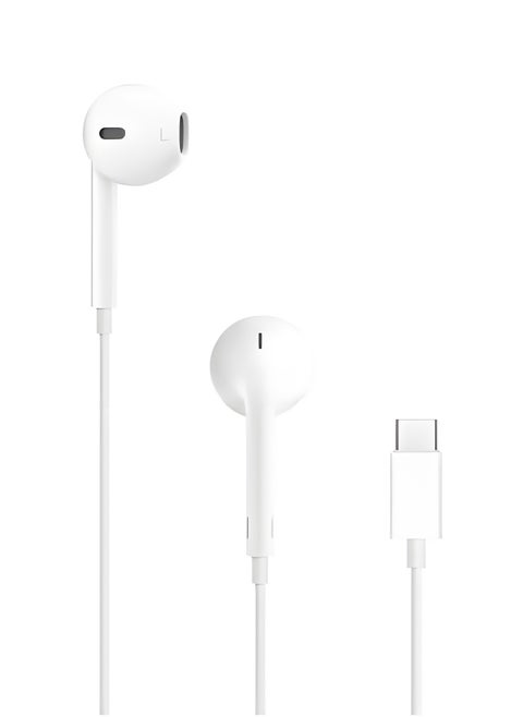 High-quality wired headphones with USB C interface, wired headphones with microphone and volume control function, ear-type headphones suitable for iPhone 15 Pro Max, iPad Pro/Air, Samsung/All Android phones with USB C interface (white model)