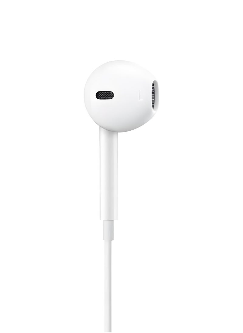 High-quality wired headphones with USB C interface, wired headphones with microphone and volume control function, ear-type headphones suitable for iPhone 15 Pro Max, iPad Pro/Air, Samsung/All Android phones with USB C interface (white model)