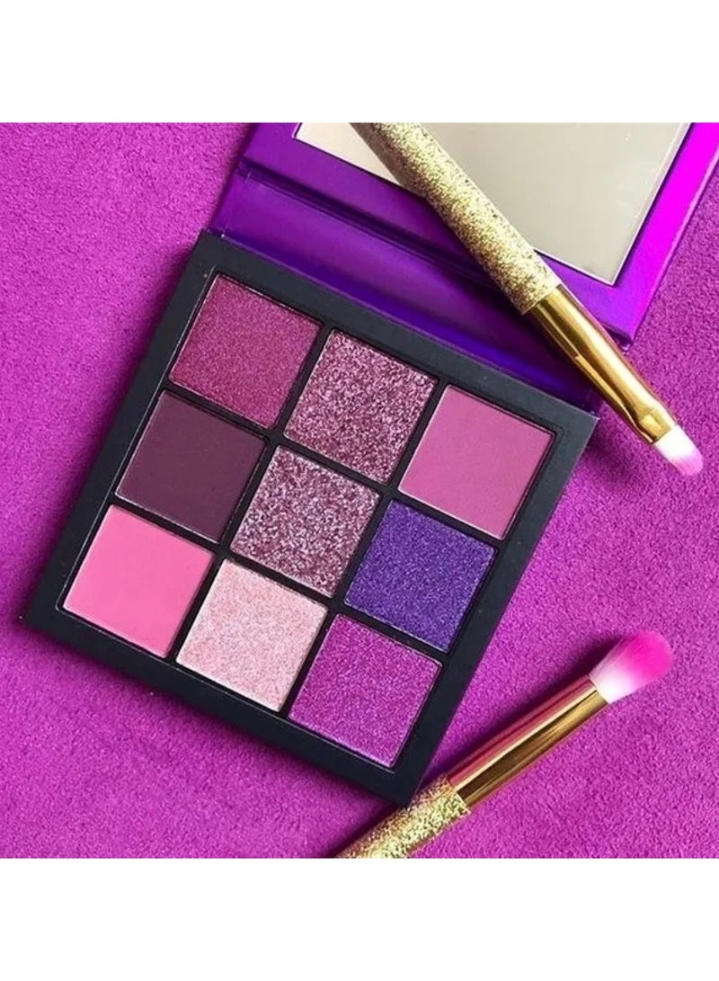 Huitich 9 Shades of Eye Shadow Palette with Mirror Purple - Image 2