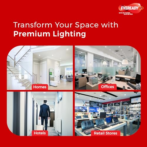 Eveready Aluminium 10W LED Downlight, Round Shape, Cool Day White, 80 Lm/W Efficiency, 4KV Surge Protection, 810 Lumens, 75Mm Cut Size, Lightweight, Integrated Driver, Junction Box Fit, Pack of 4 - Image 5