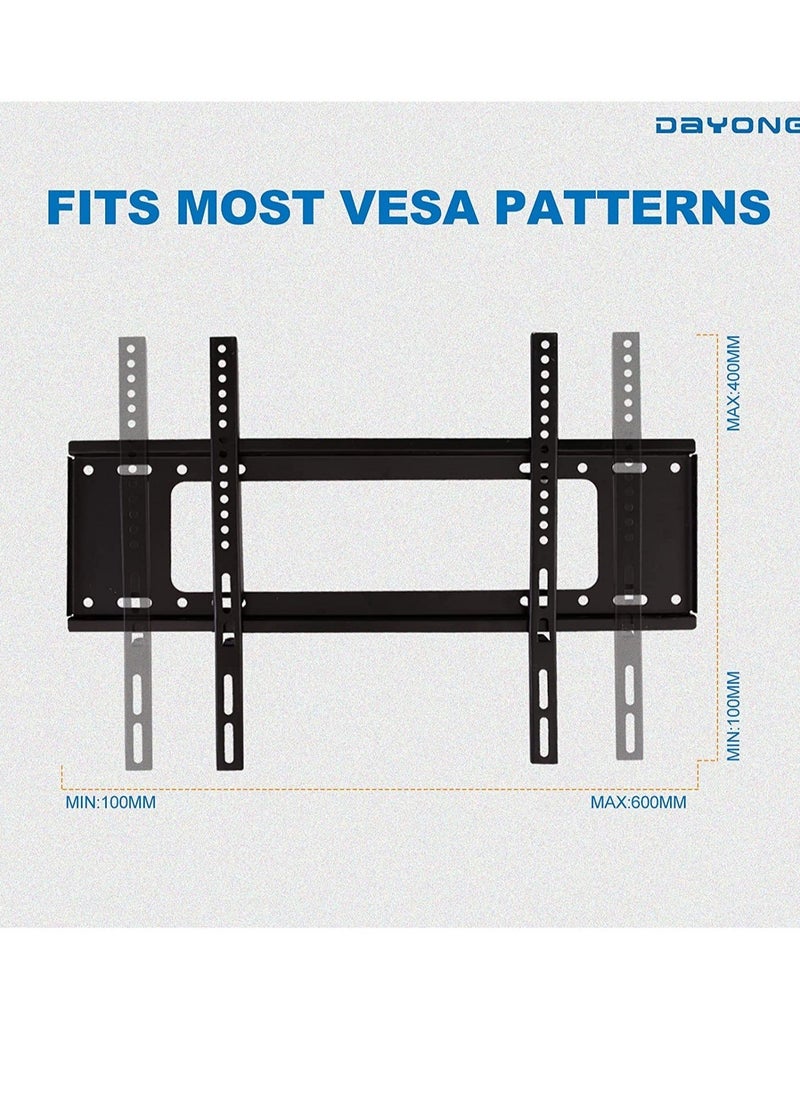 ELTRAZONE Fixed TV Wall Mount,TV Stand/Television Stands for Most 40-85 inch TVs,TV Mounting Bracket VESA 600X400mm Up to 50kg,Fits LED LCD OLED Flat Curved Screen TVs - Image 3