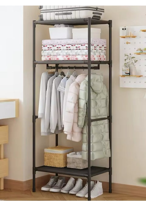 Wardrobe Hanger Multifunctional Floor Standing Storage Rack Single Row Space Saving Applicable Household Bedroom Storage Shelf
