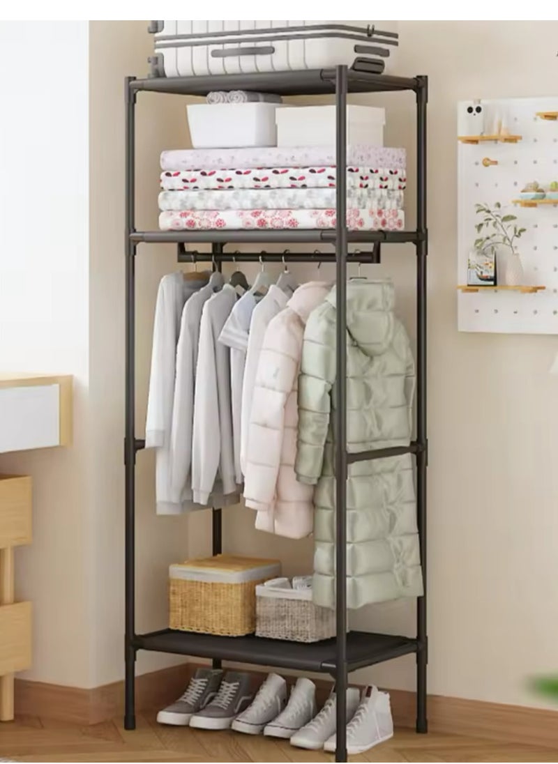 COYICMSS - Wardrobe Hanger Multifunctional Floor Standing Storage Rack Single Row Space Saving Applicable Household Bedroom Storage Shelf - Image 1