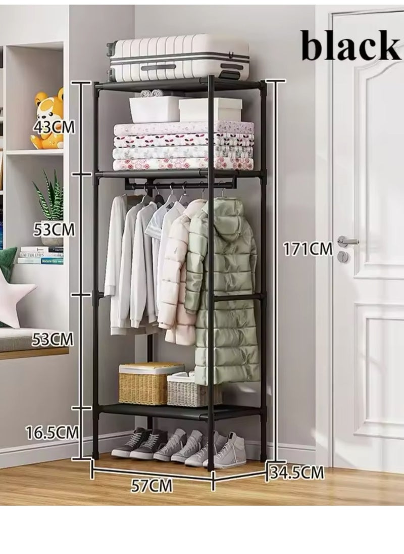 COYICMSS - Wardrobe Hanger Multifunctional Floor Standing Storage Rack Single Row Space Saving Applicable Household Bedroom Storage Shelf - Image 1