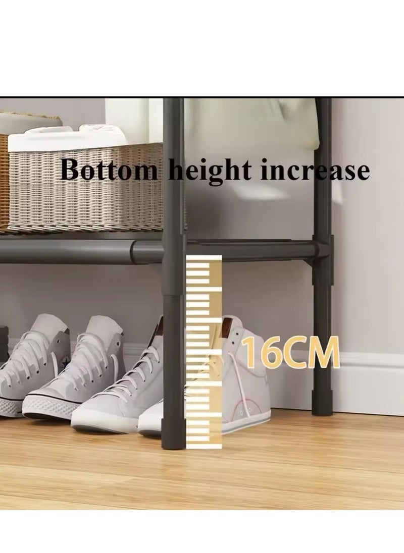COYICMSS - Wardrobe Hanger Multifunctional Floor Standing Storage Rack Single Row Space Saving Applicable Household Bedroom Storage Shelf - Image 1