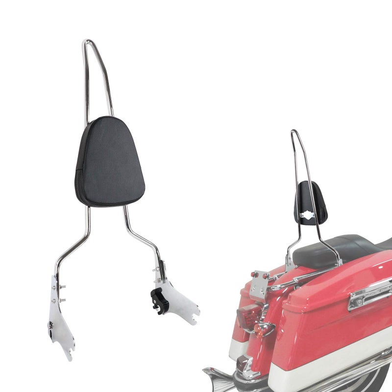 AUFER مسند ظهر قابل للفصل من الكروم للراكب الخلفي مع وسادة مسند الظهر متوافق مع Touring Road King Street Glide Electra Glide Road Glide FLHR FLHX FLHT FLTR 19972008