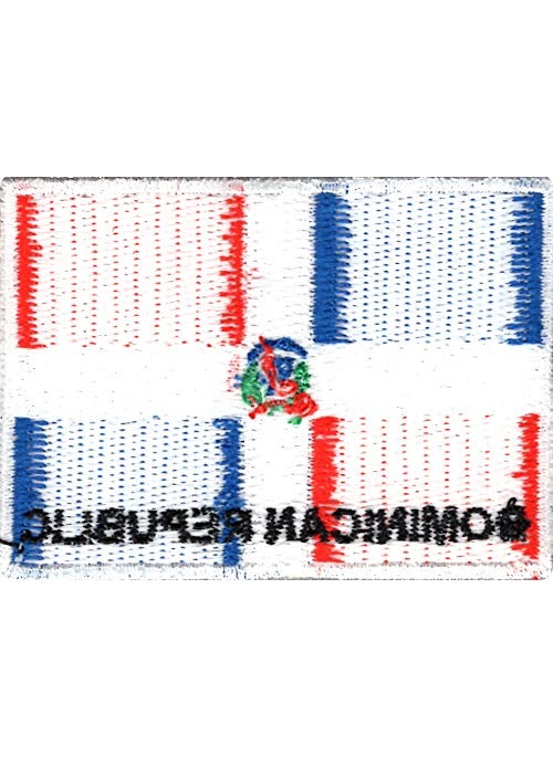 Artist Unknown - Dominican Republic Flag Applique Embroidered Sweing Patch Suitable for Jackets, Bags, T-Shirts, Jeans, Pants, Outdoor Clothing ; Size: 7cm x 5cm ; Imported from Malaysia (1 Piece) - Image 1