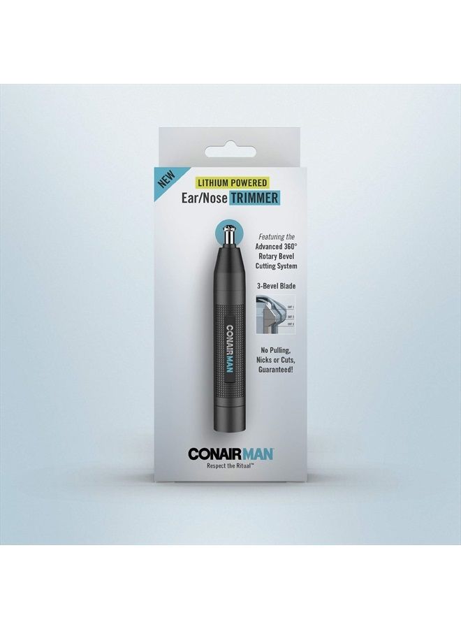 CONAIR Man Ear and Nose Hair Trimmer for Men, Cordless Lithium-Powered Trimmer, Patent 360 Bevel Blade for No Pull, No Snag Trimming Experience, Black - Image 5