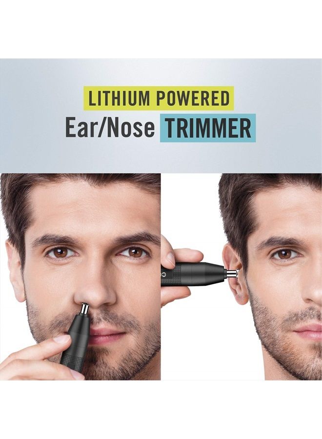 CONAIR Man Ear and Nose Hair Trimmer for Men, Cordless Lithium-Powered Trimmer, Patent 360 Bevel Blade for No Pull, No Snag Trimming Experience, Black - Image 3