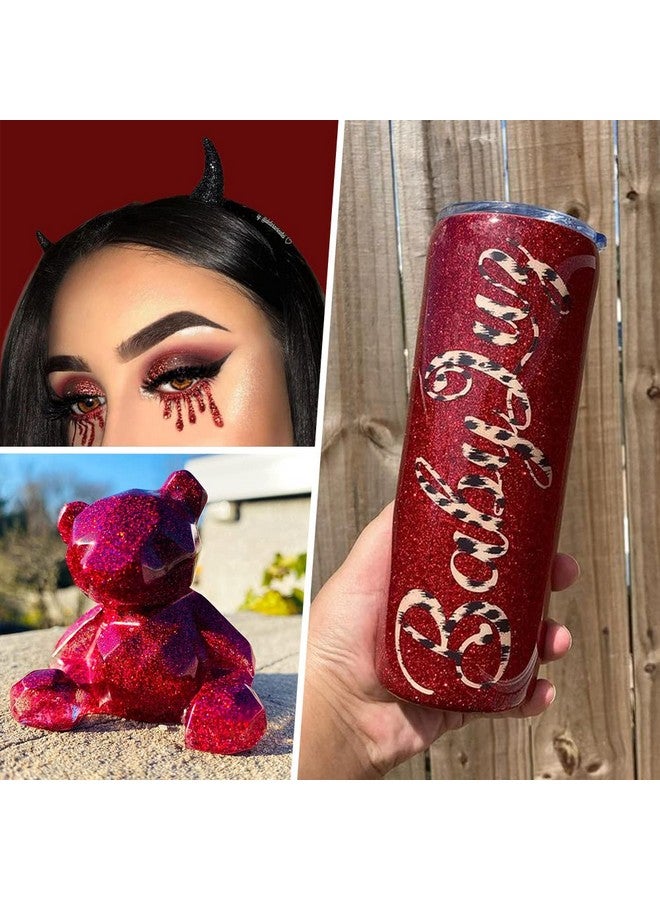 Estanoite 150G Extra Fine Holographic Cosmetic Glitter Ultra Fine Glitter Powder For Resin Tumblers Makeup Face Eye Hair Body Crafts Painting Arts Nail Art Diy Decoration (Wine Red) - Image 5