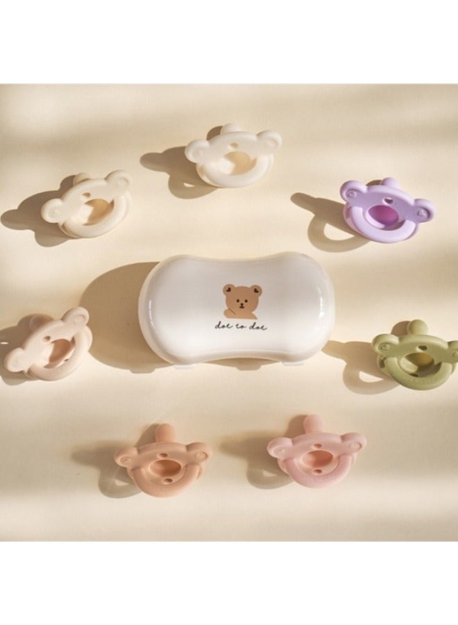 South Korea Doto Pacifier 0 To 3 To 6 Months Old And Over 2 Years Old To Prevent Expansion Of Newborn Baby Silicone Gas-Color:Cream White - Image 3