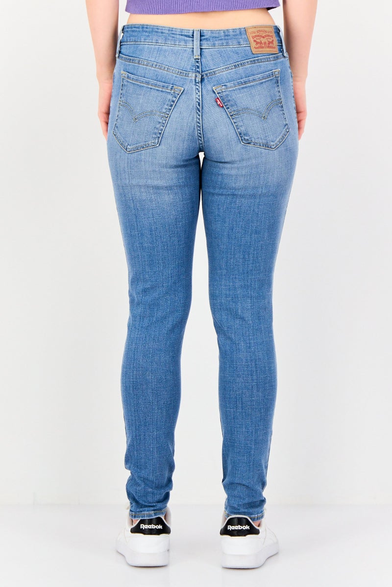 Levi's Women Skinny Fit Washed Stretchable Jeans, Blue - Image 2