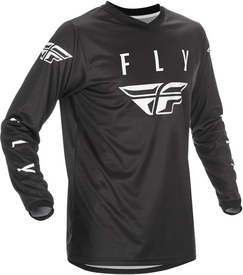Fly Racing قميص فلاي ريسينغ العالمي - أسود/أبيض، كبير - Image 1