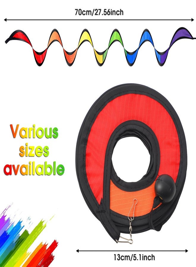 Gejoy 4 Pieces Rainbow Wind Spinner Outdoor Hanging Wind Socks Colorful Windsock Streamers for Outside Yard and Garden, Decor Windmill to Scare Birds Away(27 Inch) - Image 2