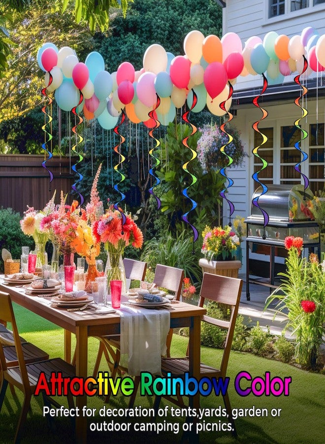 Gejoy 4 Pieces Rainbow Wind Spinner Outdoor Hanging Wind Socks Colorful Windsock Streamers for Outside Yard and Garden, Decor Windmill to Scare Birds Away(27 Inch) - Image 5