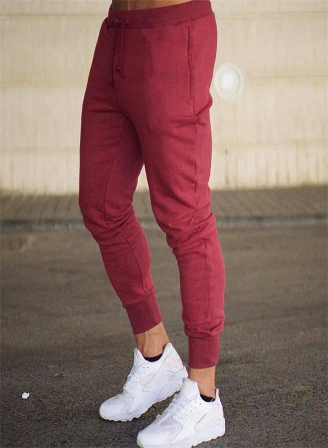 Slim Fit Casual Sports Pants Red