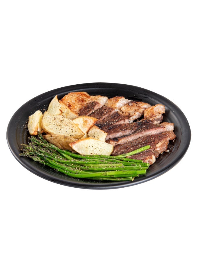 Restaurantware Voga 10 x 10 x 1.2 Inch Serving Plates, 10 Round Dinner Plates - Premium, Mimics The Look Of Black Stone, Black Melamine Serving Platters, Serve Hot Or Cold Food, For All Occasions  - Image 2