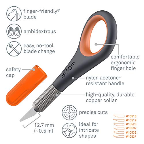 Slice Precision Knife, Finger Grip for Precision and Control, Safe Ceramic Blade Lasting 11x Longer than Metal, 1 Pack - Image 3