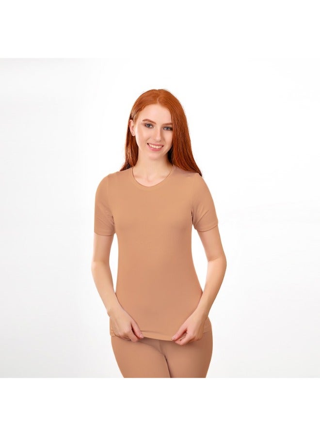 Selina Wear Selina Wear Women's T-shirt Round Neck - Half Sleeves Round Neck, Women's Short Sleeve Workout for Girls  - Image 1