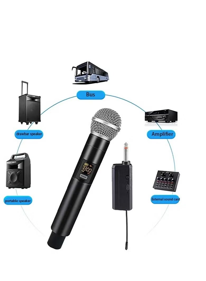 GENNEXT Wireless Microphone UHF Single Portable Handheld Dynamic Karaoke Mic - Image 2