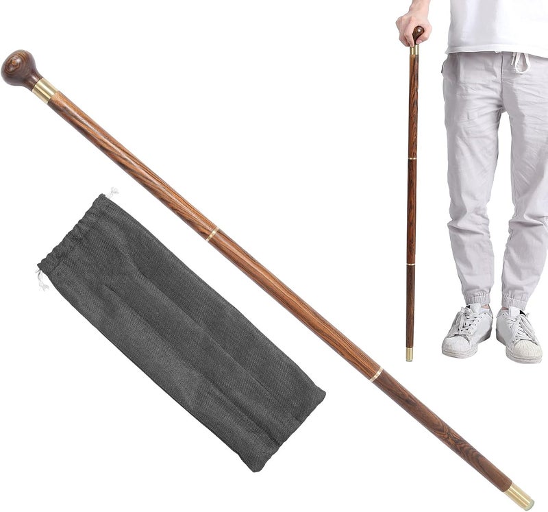 cheekyglo Walking Cane, Hand Walking Stick, Hiking Walking Sticks 3 Sections Wooden Walking Cane Hand Walking Stick for Elderly Women Men - Image 1