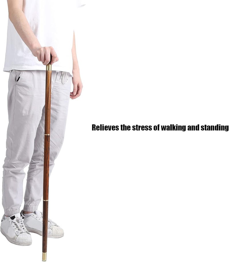 cheekyglo Walking Cane, Hand Walking Stick, Hiking Walking Sticks 3 Sections Wooden Walking Cane Hand Walking Stick for Elderly Women Men - Image 4