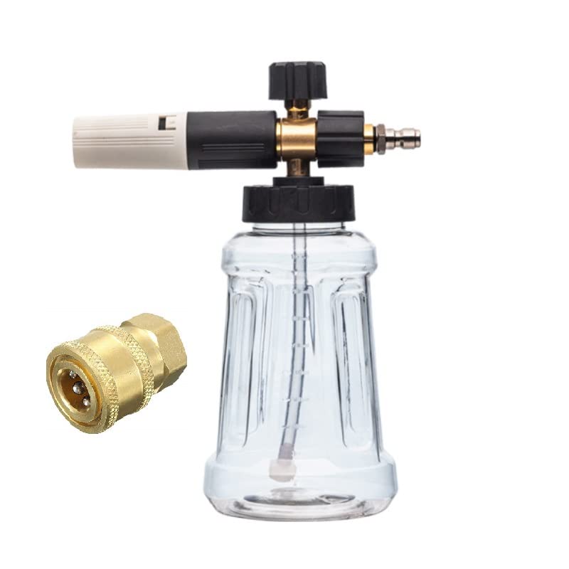 Shakti Technology Heavy Duty Professional Foam Cannon Snow Lance 1.1L Bottle with 1/4 Quick Connector for Pressure Washer - Image 1