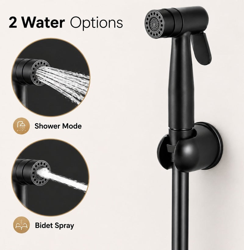 RONA Premium Solid Copper Shataff Head | 360° Rotating Dual-Mode Handheld Bidet Sprayer | Twist-to-Switch Bidet & Shower Spray | Heavy-Duty Anti-Rust Construction | Ergonomic High-Pressure Trigger | Universal G 1/2" Fitting - Image 5