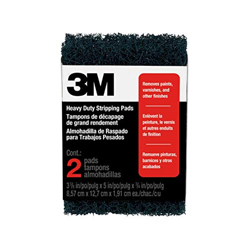 3M Heavy Duty Stripping Pads, 2 Count, 3-3/4 in x 6 in, Tough & Durable, Removes Paint, Varnish, Wallpaper Paste & Other Finishes Without Scratching Or Gouging The Surface (10112NA) - Image 1
