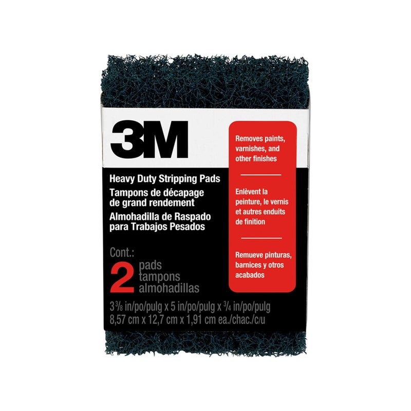 3M Heavy Duty Stripping Pads, 2 Count, 3-3/4 in x 6 in, Tough & Durable, Removes Paint, Varnish, Wallpaper Paste & Other Finishes Without Scratching Or Gouging The Surface (10112NA) - Image 3