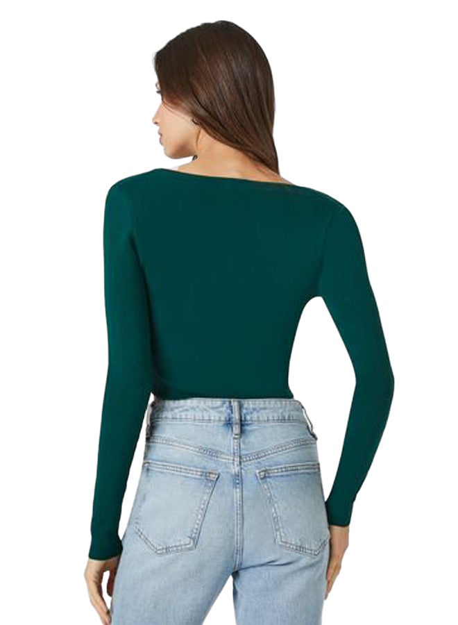 FOREVER 21 Cropped Square-Neck Sweater  - Image 4