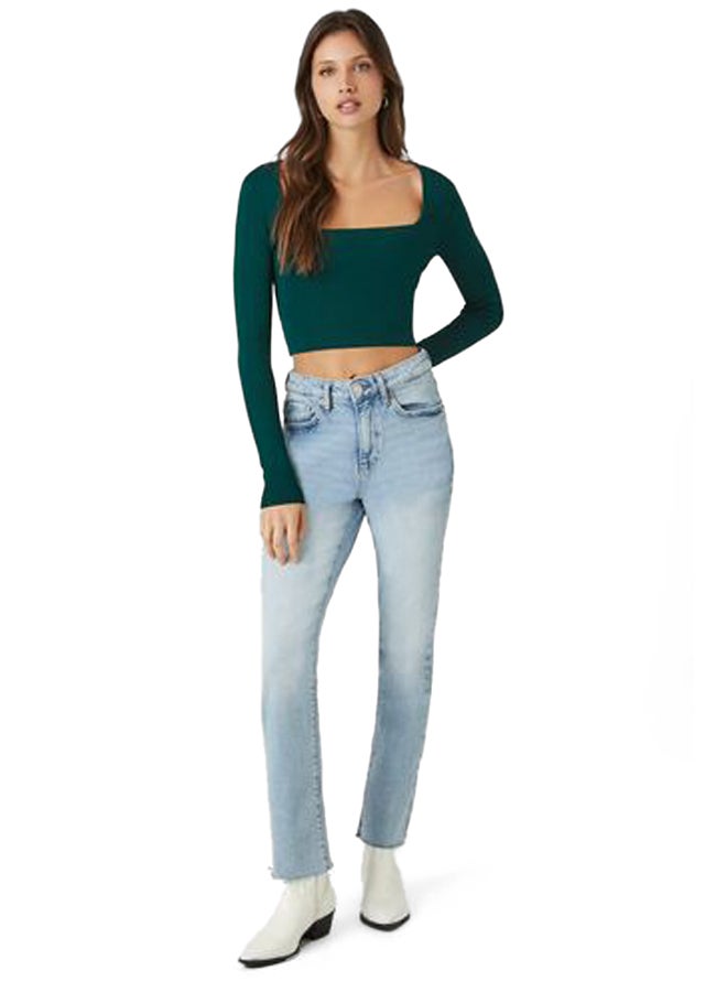FOREVER 21 Cropped Square-Neck Sweater  - Image 5