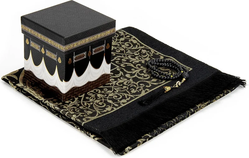 İhvan Ihvan Special Kaaba Boxed Gift Prayer Mat and Prayer Beads Set