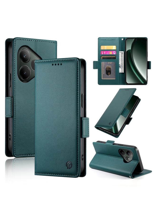 The Bros Case For Realme GT 6 Global Side Buckle Magnetic Frosted Leather Phone Case