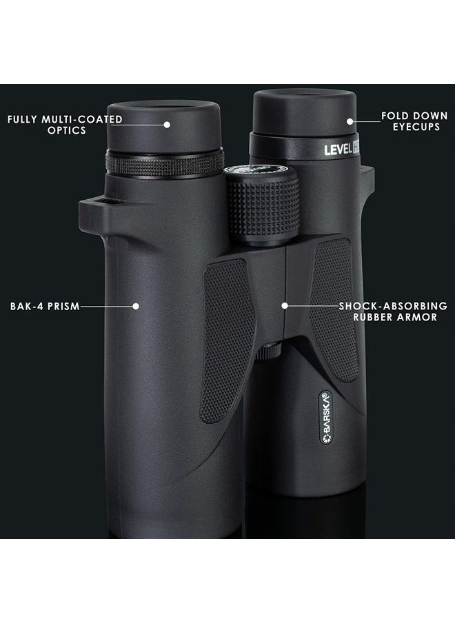BARSKA AB12772 Level HD Waterproof Binoculars 10x42, Black 