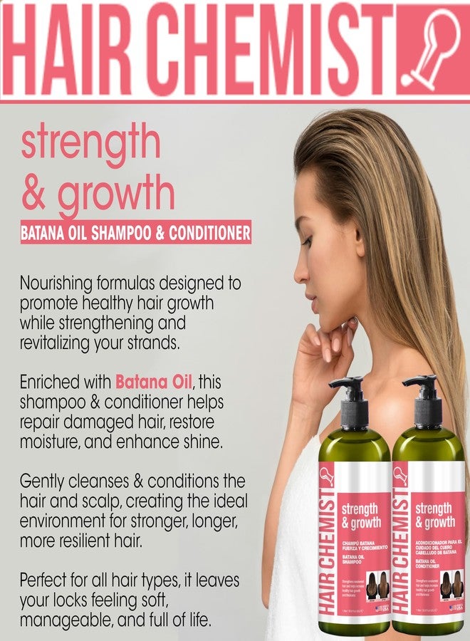 Hair Chemist Strength & Growth Batana Oil Shampoom Conditioner Set 33.8 oz. & Hair Oil 7.1 oz. (3-PC Set) - Batana Shampoo and Conditioner for Hair Growth, Thickening and Strength - Image 4