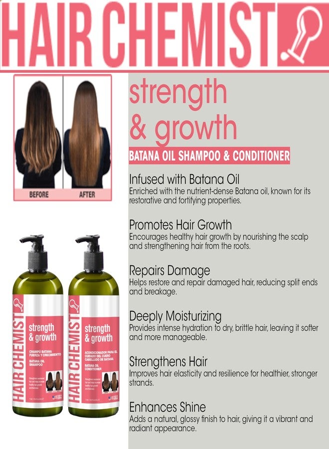 Hair Chemist Strength & Growth Batana Oil Shampoom Conditioner Set 33.8 oz. & Hair Oil 7.1 oz. (3-PC Set) - Batana Shampoo and Conditioner for Hair Growth, Thickening and Strength - Image 5